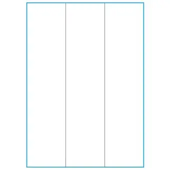 A4-3-lang slids, 3 Utstansede etiketter/ark, 70,0 x 295,3  mm, hvit matt, 100 ark - 