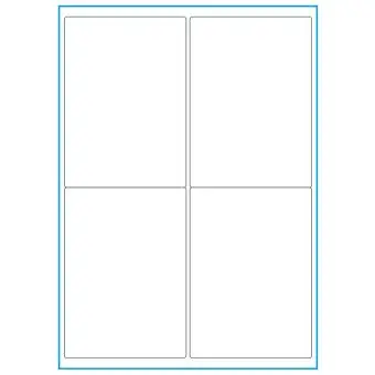 A4-4, 4 Utstansede etiketter/ark, 99,1 x 139,0 mm, hvit matt, 100 ark - 