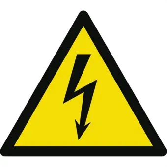 Advarselslabel der signalerer elektrisk strøm, ISO 7010 W012 - Sikkerhetsskilt