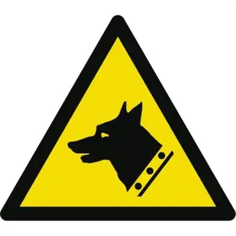 Advarselslabel der signalerer vagthund, ISO 7010 W013 - Sikkerhetsskilt