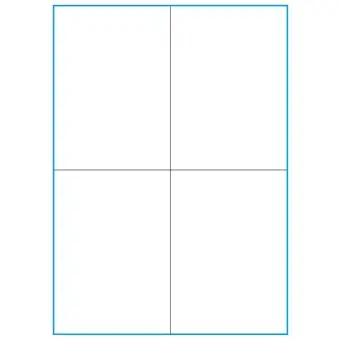 A4-4 slids, 4 Utstansede etiketter/ark, 105,0 x 147,60  mm, hvit matt, 100 ark - Etiketter i ark for skrivere