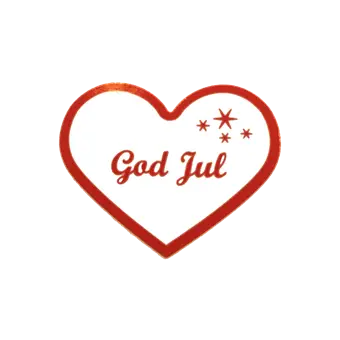 Hvidt hjerte, rød tekst: God Jul, 1000 stk. - Diverse