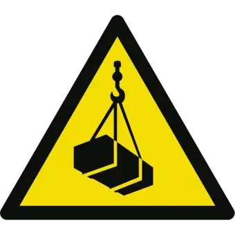 Advarselslabel der signalerer kran i arbejde, ISO 7010 W015 - Sikkerhetsskilt