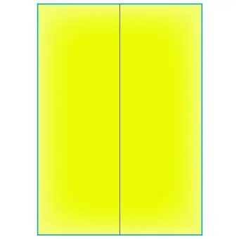 A4-2 slids Lang,  gul neon, 2 Utstansede etiketter/ark, 105,0 x 295,3 mm, 100 ark - A-4 etiketter gul neon