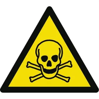 Advarselslabel der signalerer giftige stoffer, ISO 7010 W016 - Sikkerhetsskilt