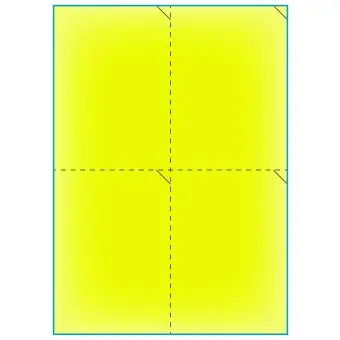 A4-4 perf. gul neon, 4 Utstansede etiketter/ark, 105,0 x 147,6 mm, 100 ark - 
