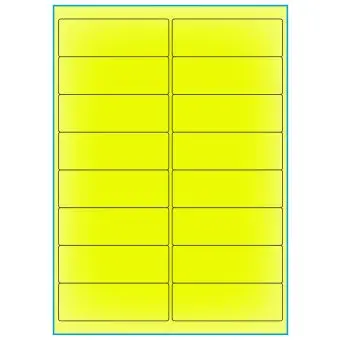 A4-16 gul neon, 16 Utstansede etiketter/ark, 99,1 x 33,9 mm, 100 ark - A-4 etiketter gul neon