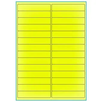 A4-28 gul neon, 28 Utstansede etiketter/ark, 99,0 x 20,0 mm, 100 ark - A-4 etiketter gul neon