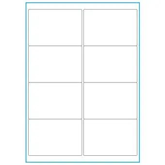 A4-8, 8 Utstansede etiketter/ark, 99,1 x 67,7 mm, hvit matt, 100 ark - 