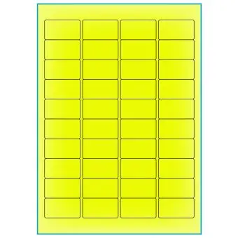 A4-40 gul neon, 40 Utstansede etiketter/ark, 45,7 x 25,4 mm, 100 ark - A-4 etiketter gul neon