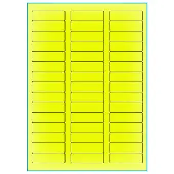 A4-45 gul neon, 45 Utstansede etiketter/ark, 58,0 x 17,8 mm,  100 ark - A-4 etiketter gul neon