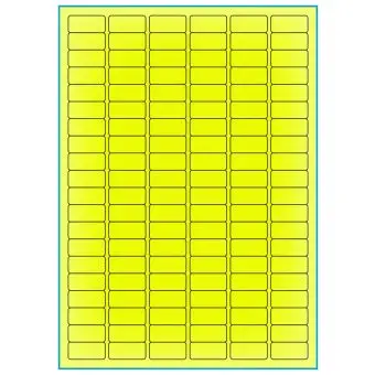 A4-120 gul neon, 120 Utstansede etiketter/ark, 30,0 x 14,0 mm, 100 ark - A-4 etiketter gul neon