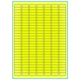 A4-189 gul neon, 189 Utstansede etiketter/ark, 25,4 x 10,0 mm, 100 ark - A-4 etiketter gul neon