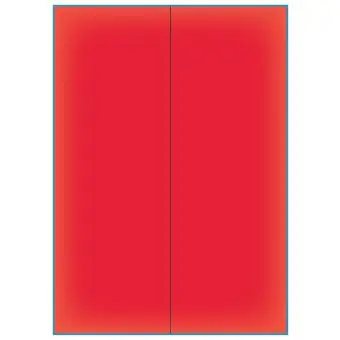 A4-2 slids Lang. Rød neon, 2 Utstansede etiketter/ark, 105,0 x 295,3 mm, 100 ark - A-4 etiketter rød neon