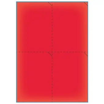 A4-4 perf. rød neon, 4 Utstansede etiketter/ark, 105,00 x 147,6 mm, 100 ark - 