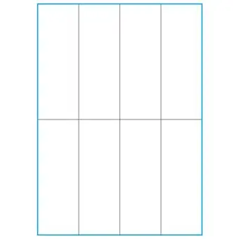 A4-8-smal slids, 8 Utstansede etiketter/ark, 52,5 x 147,6 mm, hvit matt, 100 ark - 