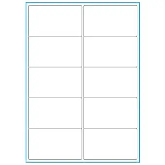 A4-10, 10 Utstansede etiketter/ark, 99,1 x 57,0 mm, hvit matt, 100 ark - 