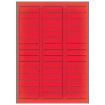 A4-45 rød neon, 45 Utstansede etiketter/ark, 58,0 x 17,8 mm, 100 ark - A-4 etiketter rød neon