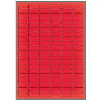 A4-120 rød neon, 120 Utstansede etiketter/ark, 30,0 x 14,0 mm, 100 ark - A-4 etiketter rød neon