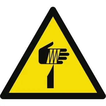 Advarselslabel der signalerer skarpe genstande, ISO 7010 W022 - Sikkerhetsskilt