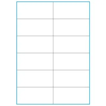 A4-12-smal slids, 12 Utstansede etiketter/ark, 105,0 x 49,2 mm, hvit matt, 100 ark - A-4 etiketter, hvit matt