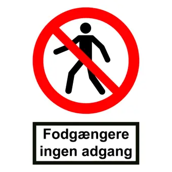 Forbudsskilt der indikerer fodgængere ingen adgang, ISO 7010 P004 - Forbudsskilte