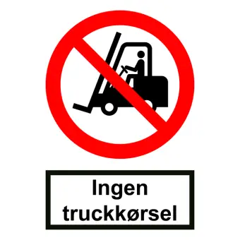 Forbudsskilt der indikerer ingen truckkørsel, ISO 7010 P006 - Forbudsskilte