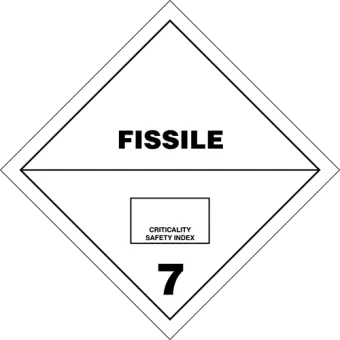 Fissile stoffer - Fareklasse 7 - 250 stk. - Forhåndstrykte etiketter