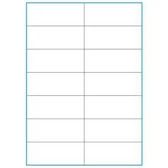 A4-14 slids, 14 Utstansede etiketter/ark, 105,0 x 42,2 mm, hvit matt, 100 ark - 