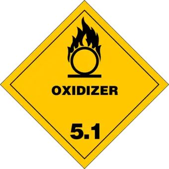 Oxiderende (brandnærende) stoffer - Fareklasse 5.1 - 250 stk. - Forhåndstrykte etiketter