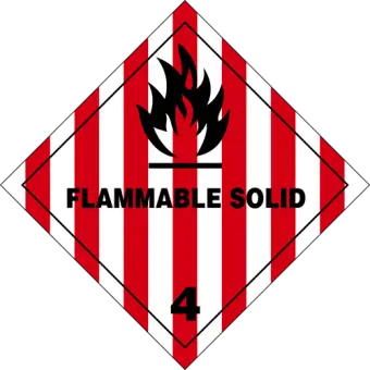 Brandfarlige faste stoffer - Fareklasse 4 - 250 stk. - Forhåndstrykte etiketter