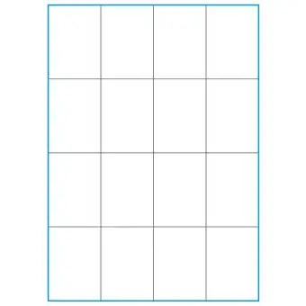 A4-16 slids, 16 Utstansede etiketter/ark, 52,5 x 73,8 mm, hvit matt, 100 ark - A-4 etiketter, hvit matt