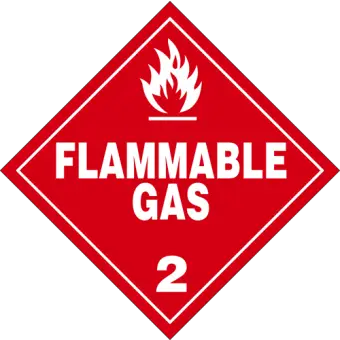 Brandfarlige gasser - Fareklasse 2 - 250 stk. - Faremerker