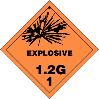 Eksplosionsfare - Fareklasse 1.2G - 250 stk. - Faremerker