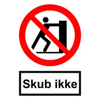Forbudsskilt der indikerer skub ikke, ISO 7010 P017 - Forbudsskilte