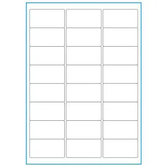 A4-24, 24 Utstansede etiketter/ark, 64,0 x 33,9 mm, hvit matt, 100 ark - A-4 etiketter, hvit matt