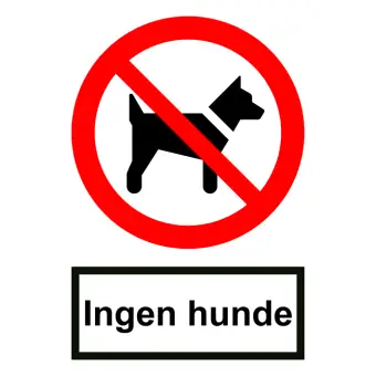 Forbudsskilt der indikerer ingen hunde, ISO 7010 P021 - Forbudsskilte