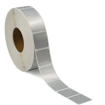 Sølvpolyesteretiketter på rull, 25x25 mm,2.500 stk. - Labels til etikettskriver