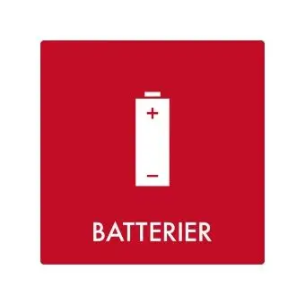 Affaldspiktogram: Batterier - Affaldssortering-labels
