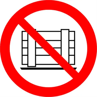 Forbudsskilt der indikerer ingen henstilling af gods, ISO 7010 P023 - Forbudsskilte