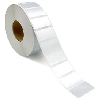 Sølvpolyesteretiketter på rulle, 40 x 20 mm, 2.500 stk. - Sølvpolyester
