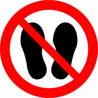 Forbudsskilt der indikerer stå ikke her, ISO 7010 P024 - Forbudsskilte