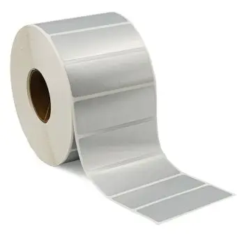 Sølvpolyesteretiketter på rulle, 70 x 35 mm, 1.000 stk. - Sølvpolyester