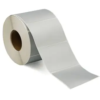 Sølvpolyesteretiketter på rull, 75x50 mm, 1.000 stk. - Sølvpolyester