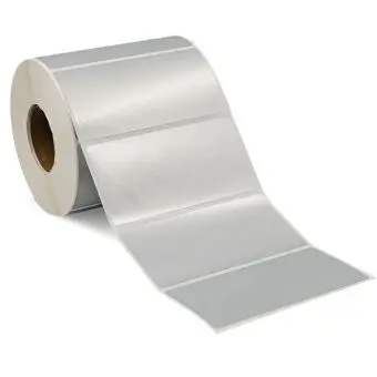 Sølvpolyesteretiketter på rull, 100x50 mm, 1.000 stk. - Sølvpolyester