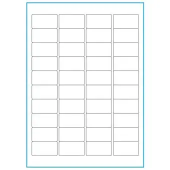 A4-40, 40 Utstansede etiketter/ark, 45,7 x 25,4 mm, hvit matt, 100 ark - A-4 etiketter, hvit matt