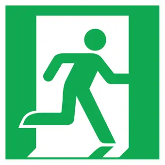Nødudgang til højre, ISO 7010 E002 - Nødskilte