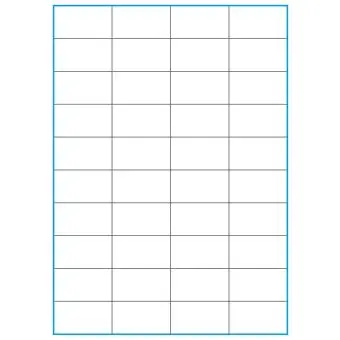 A4-40 slids, 40 Utstansede etiketter/ark, 52,5 x 29,5 mm, hvit matt, 100 ark - A-4 etiketter, hvit matt