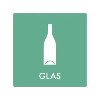 Affaldspiktogram: Glas - Affaldssortering-labels