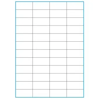 A4-48 slids, 48 Utstansede etiketter/ark, 52,5 x 24,6 mm, hvit matt, 100 ark - A-4 etiketter, hvit matt